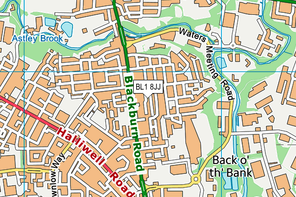 BL1 8JJ map - OS VectorMap District (Ordnance Survey)
