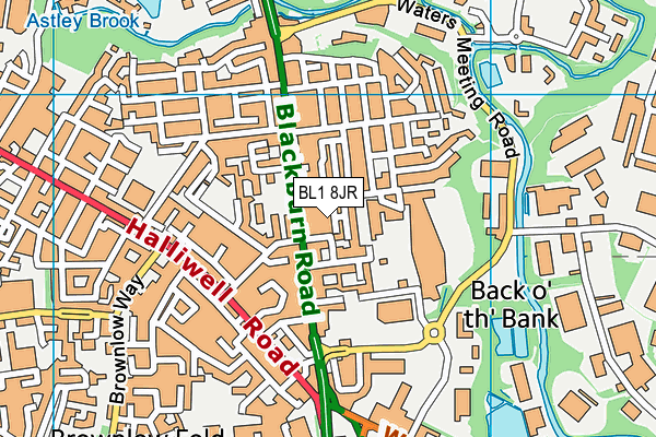 BL1 8JR map - OS VectorMap District (Ordnance Survey)