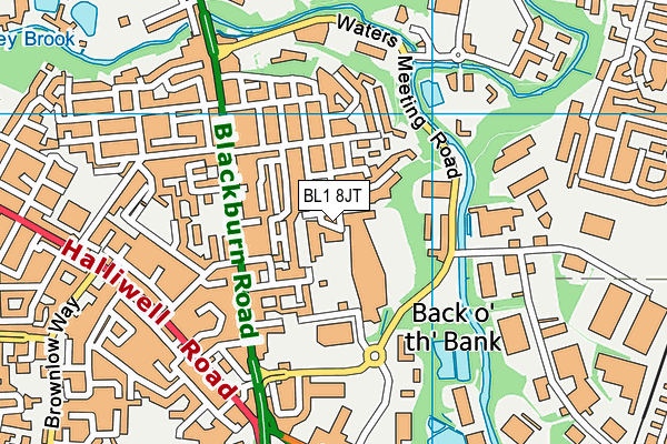 BL1 8JT map - OS VectorMap District (Ordnance Survey) BL1 8JT map - OS VectorMap District (Ordnance Survey)