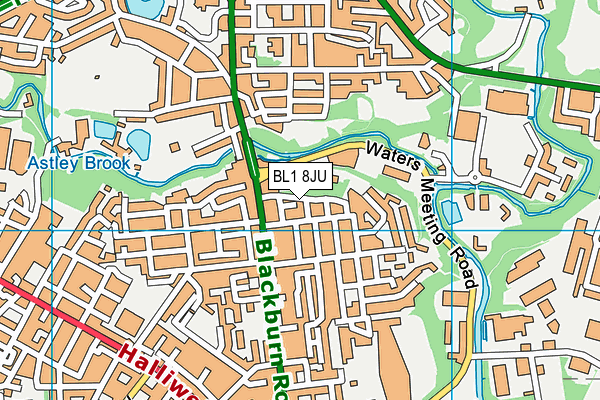 BL1 8JU map - OS VectorMap District (Ordnance Survey) BL1 8JU map - OS VectorMap District (Ordnance Survey)