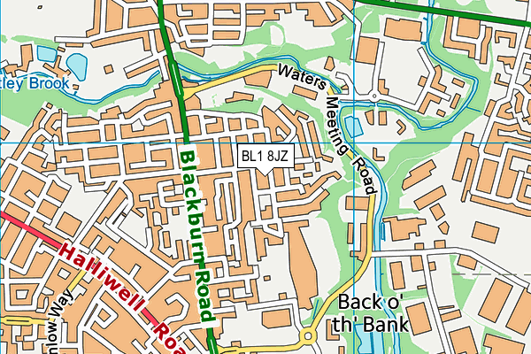 BL1 8JZ map - OS VectorMap District (Ordnance Survey) BL1 8JZ map - OS VectorMap District (Ordnance Survey)