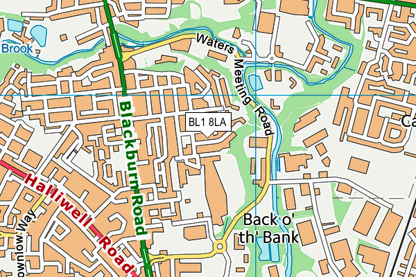 BL1 8LA map - OS VectorMap District (Ordnance Survey) BL1 8LA map - OS VectorMap District (Ordnance Survey)