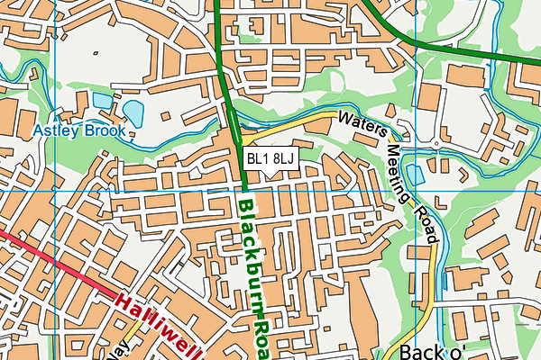 BL1 8LJ map - OS VectorMap District (Ordnance Survey) BL1 8LJ map - OS VectorMap District (Ordnance Survey)