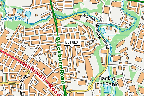 BL1 8LX map - OS VectorMap District (Ordnance Survey) BL1 8LX map - OS VectorMap District (Ordnance Survey)