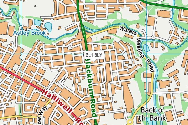BL1 8LY map - OS VectorMap District (Ordnance Survey) BL1 8LY map - OS VectorMap District (Ordnance Survey)