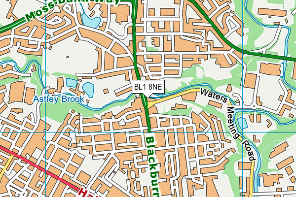 BL1 8NE map - OS VectorMap District (Ordnance Survey) BL1 8NE map - OS VectorMap District (Ordnance Survey)