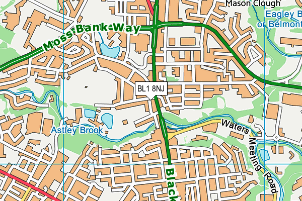 BL1 8NJ map - OS VectorMap District (Ordnance Survey)