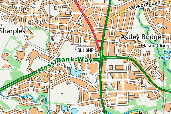 BL1 8NP map - OS VectorMap District (Ordnance Survey)