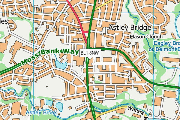 BL1 8NW map - OS VectorMap District (Ordnance Survey) BL1 8NW map - OS VectorMap District (Ordnance Survey)