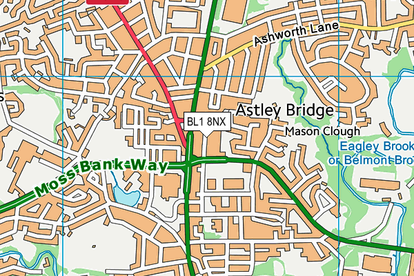 BL1 8NX map - OS VectorMap District (Ordnance Survey) BL1 8NX map - OS VectorMap District (Ordnance Survey)