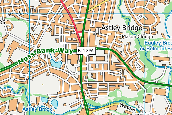 BL1 8PA map - OS VectorMap District (Ordnance Survey) BL1 8PA map - OS VectorMap District (Ordnance Survey)