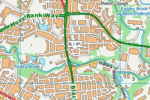 BL1 8PJ map - OS VectorMap District (Ordnance Survey) BL1 8PJ map - OS VectorMap District (Ordnance Survey)
