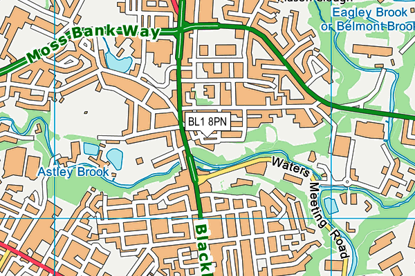 BL1 8PN map - OS VectorMap District (Ordnance Survey) BL1 8PN map - OS VectorMap District (Ordnance Survey)