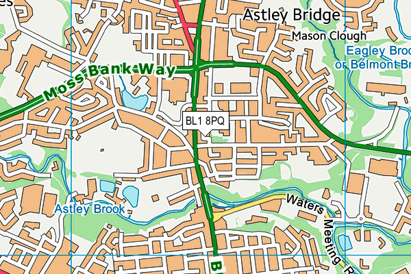 BL1 8PQ map - OS VectorMap District (Ordnance Survey) BL1 8PQ map - OS VectorMap District (Ordnance Survey)