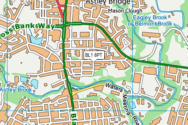 BL1 8PT map - OS VectorMap District (Ordnance Survey)