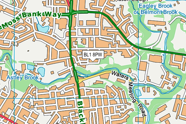 BL1 8PW map - OS VectorMap District (Ordnance Survey) BL1 8PW map - OS VectorMap District (Ordnance Survey)
