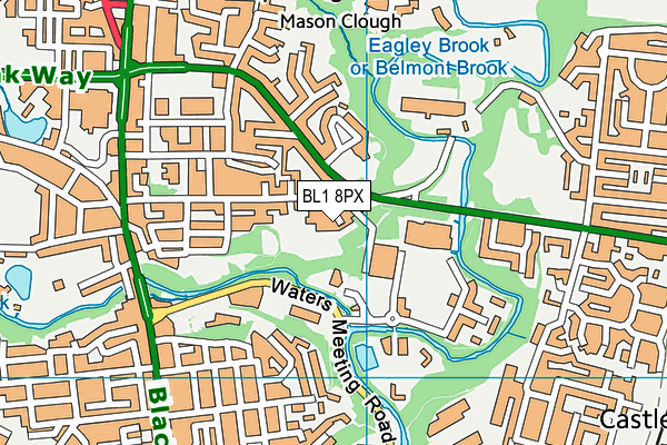 BL1 8PX map - OS VectorMap District (Ordnance Survey) BL1 8PX map - OS VectorMap District (Ordnance Survey)