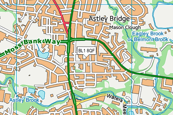 BL1 8QF map - OS VectorMap District (Ordnance Survey) BL1 8QF map - OS VectorMap District (Ordnance Survey)