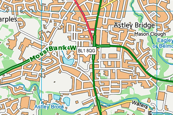 BL1 8QG map - OS VectorMap District (Ordnance Survey) BL1 8QG map - OS VectorMap District (Ordnance Survey)