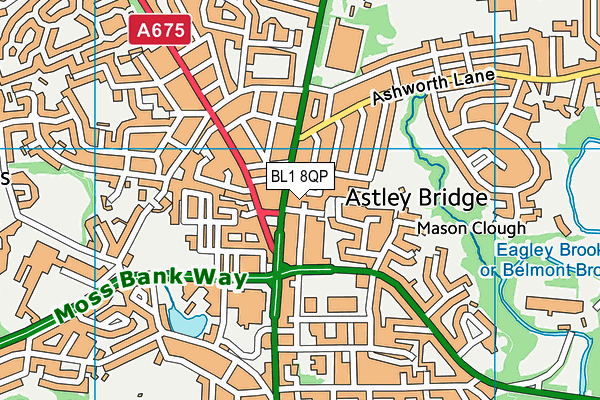 BL1 8QP map - OS VectorMap District (Ordnance Survey) BL1 8QP map - OS VectorMap District (Ordnance Survey)