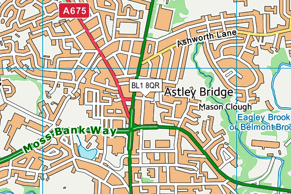 BL1 8QR map - OS VectorMap District (Ordnance Survey) BL1 8QR map - OS VectorMap District (Ordnance Survey)
