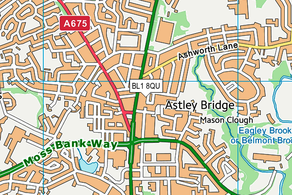 BL1 8QU map - OS VectorMap District (Ordnance Survey)