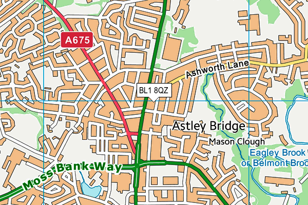 BL1 8QZ map - OS VectorMap District (Ordnance Survey) BL1 8QZ map - OS VectorMap District (Ordnance Survey)