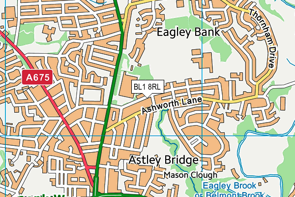 BL1 8RL map - OS VectorMap District (Ordnance Survey) BL1 8RL map - OS VectorMap District (Ordnance Survey)