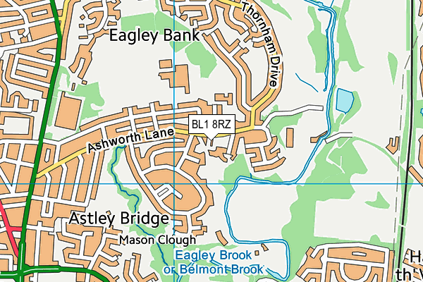 BL1 8RZ map - OS VectorMap District (Ordnance Survey) BL1 8RZ map - OS VectorMap District (Ordnance Survey)