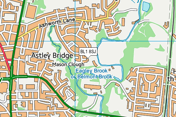 BL1 8SJ map - OS VectorMap District (Ordnance Survey) BL1 8SJ map - OS VectorMap District (Ordnance Survey)