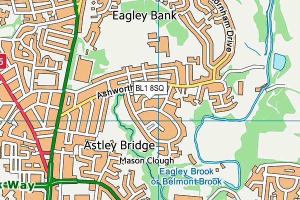 BL1 8SQ map - OS VectorMap District (Ordnance Survey) BL1 8SQ map - OS VectorMap District (Ordnance Survey)