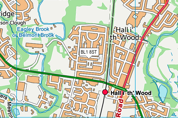 BL1 8ST map - OS VectorMap District (Ordnance Survey) BL1 8ST map - OS VectorMap District (Ordnance Survey)