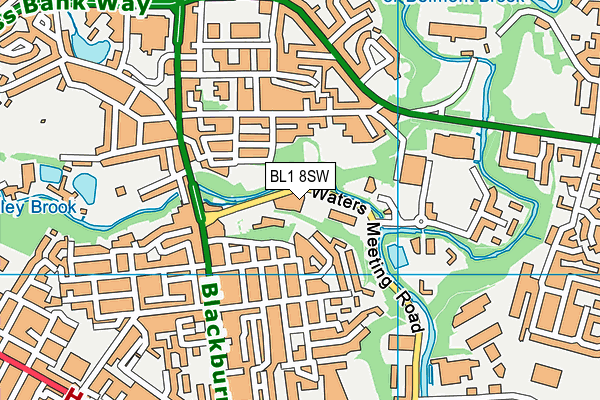 BL1 8SW map - OS VectorMap District (Ordnance Survey) BL1 8SW map - OS VectorMap District (Ordnance Survey)