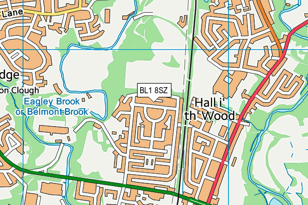 BL1 8SZ map - OS VectorMap District (Ordnance Survey) BL1 8SZ map - OS VectorMap District (Ordnance Survey)