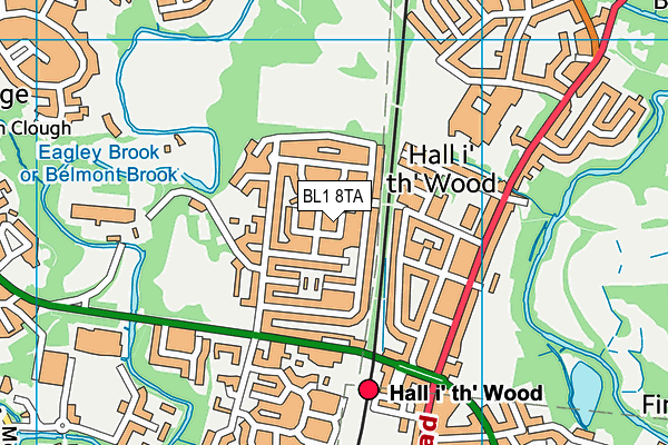 BL1 8TA map - OS VectorMap District (Ordnance Survey) BL1 8TA map - OS VectorMap District (Ordnance Survey)