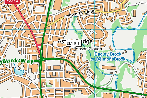 BL1 8TF map - OS VectorMap District (Ordnance Survey) BL1 8TF map - OS VectorMap District (Ordnance Survey)