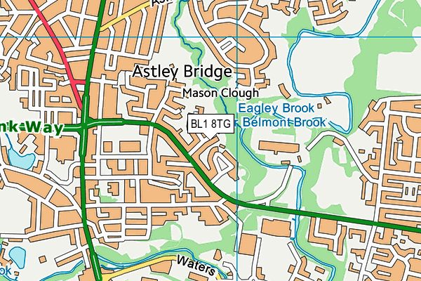 BL1 8TG map - OS VectorMap District (Ordnance Survey) BL1 8TG map - OS VectorMap District (Ordnance Survey)