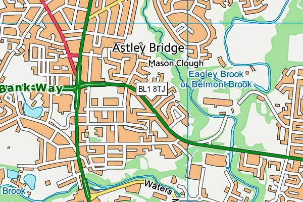 BL1 8TJ map - OS VectorMap District (Ordnance Survey) BL1 8TJ map - OS VectorMap District (Ordnance Survey)