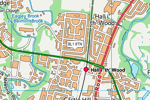BL1 8TN map - OS VectorMap District (Ordnance Survey) BL1 8TN map - OS VectorMap District (Ordnance Survey)