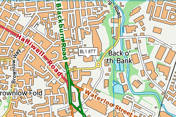 BL1 8TT map - OS VectorMap District (Ordnance Survey)