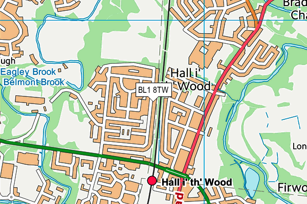 BL1 8TW map - OS VectorMap District (Ordnance Survey) BL1 8TW map - OS VectorMap District (Ordnance Survey)