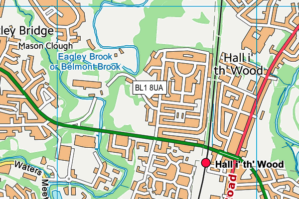 BL1 8UA map - OS VectorMap District (Ordnance Survey)