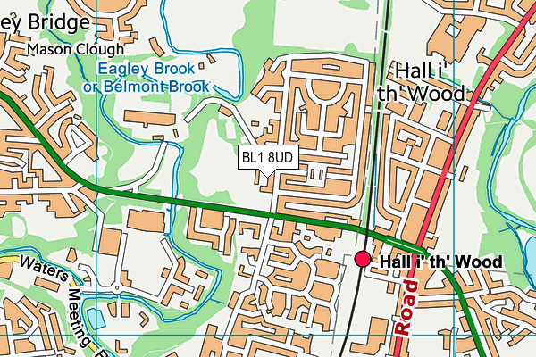 BL1 8UD map - OS VectorMap District (Ordnance Survey)