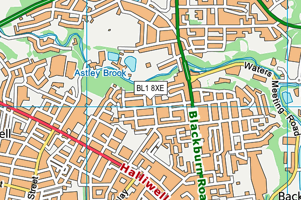 BL1 8XE map - OS VectorMap District (Ordnance Survey) BL1 8XE map - OS VectorMap District (Ordnance Survey)