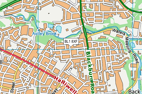 BL1 8XF map - OS VectorMap District (Ordnance Survey) BL1 8XF map - OS VectorMap District (Ordnance Survey)