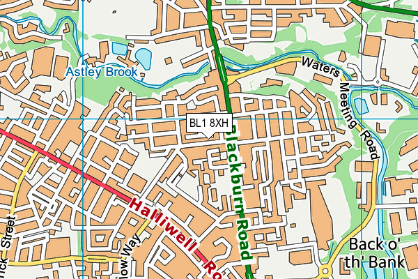 BL1 8XH map - OS VectorMap District (Ordnance Survey) BL1 8XH map - OS VectorMap District (Ordnance Survey)