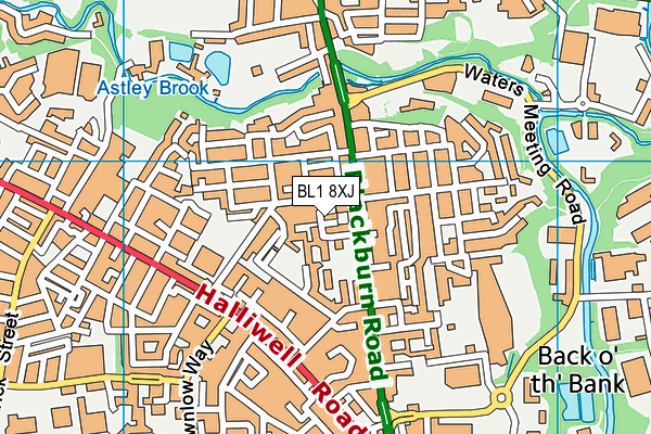 BL1 8XJ map - OS VectorMap District (Ordnance Survey) BL1 8XJ map - OS VectorMap District (Ordnance Survey)