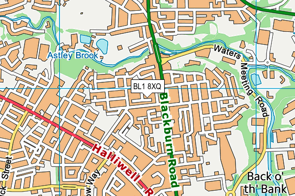 BL1 8XQ map - OS VectorMap District (Ordnance Survey) BL1 8XQ map - OS VectorMap District (Ordnance Survey)