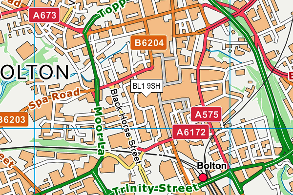 BL1 9SH map - OS VectorMap District (Ordnance Survey)