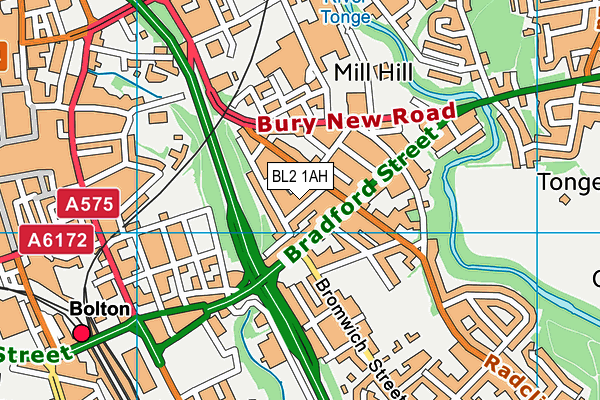 BL2 1AH map - OS VectorMap District (Ordnance Survey) BL2 1AH map - OS VectorMap District (Ordnance Survey)